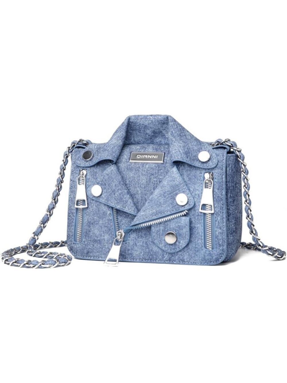 Stylish Leather Crossbody Satchel with Chain Strap - Cute Evening Clutch Purse
